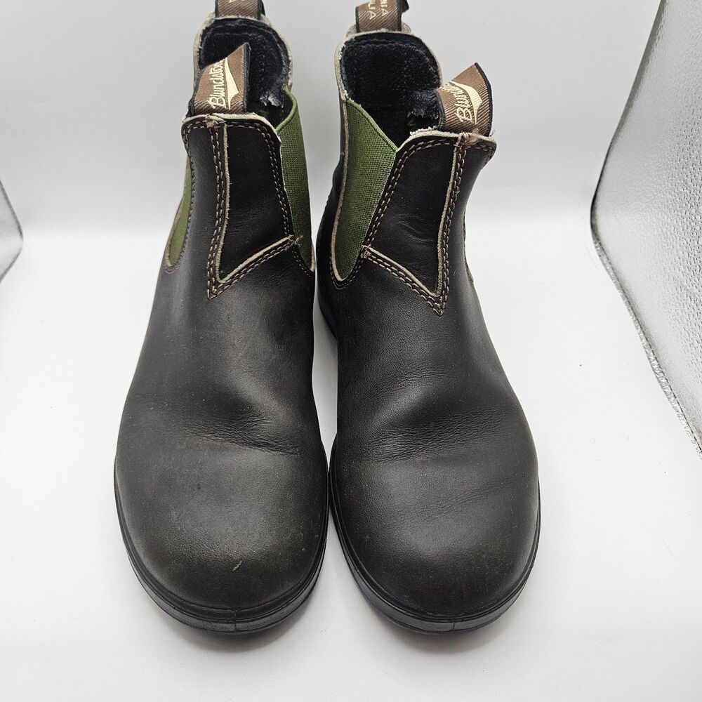 Blundstone Chelsea Mens Stout Brown Olive Premium Leather Boots #519 Size 5.5